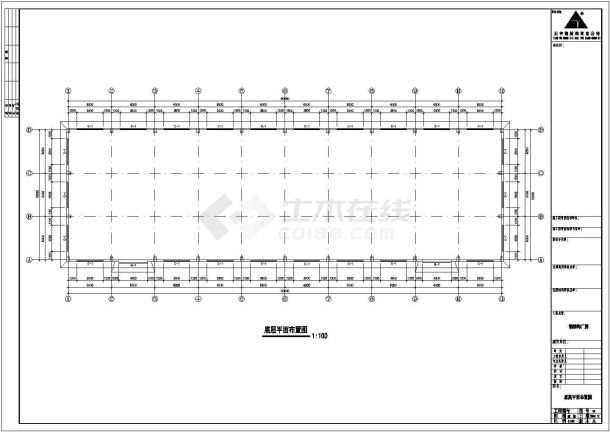 某钢结构工业厂房结构设计CAD施工图-图二
