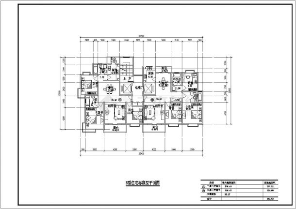 [方案]住宅户型平面设计cad图-图二