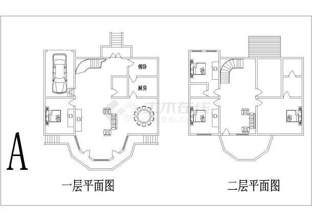 某地多种别墅建筑户型平面图（共9张）-图一