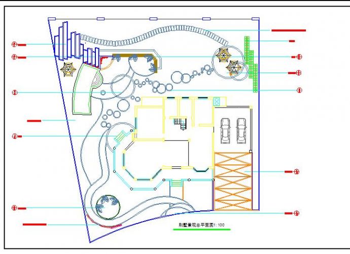别墅庭院设计总平面及细部详图CAD（全套）_图1