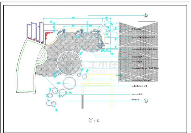 别墅庭院设计总平面及细部详图CAD（全套）-图二