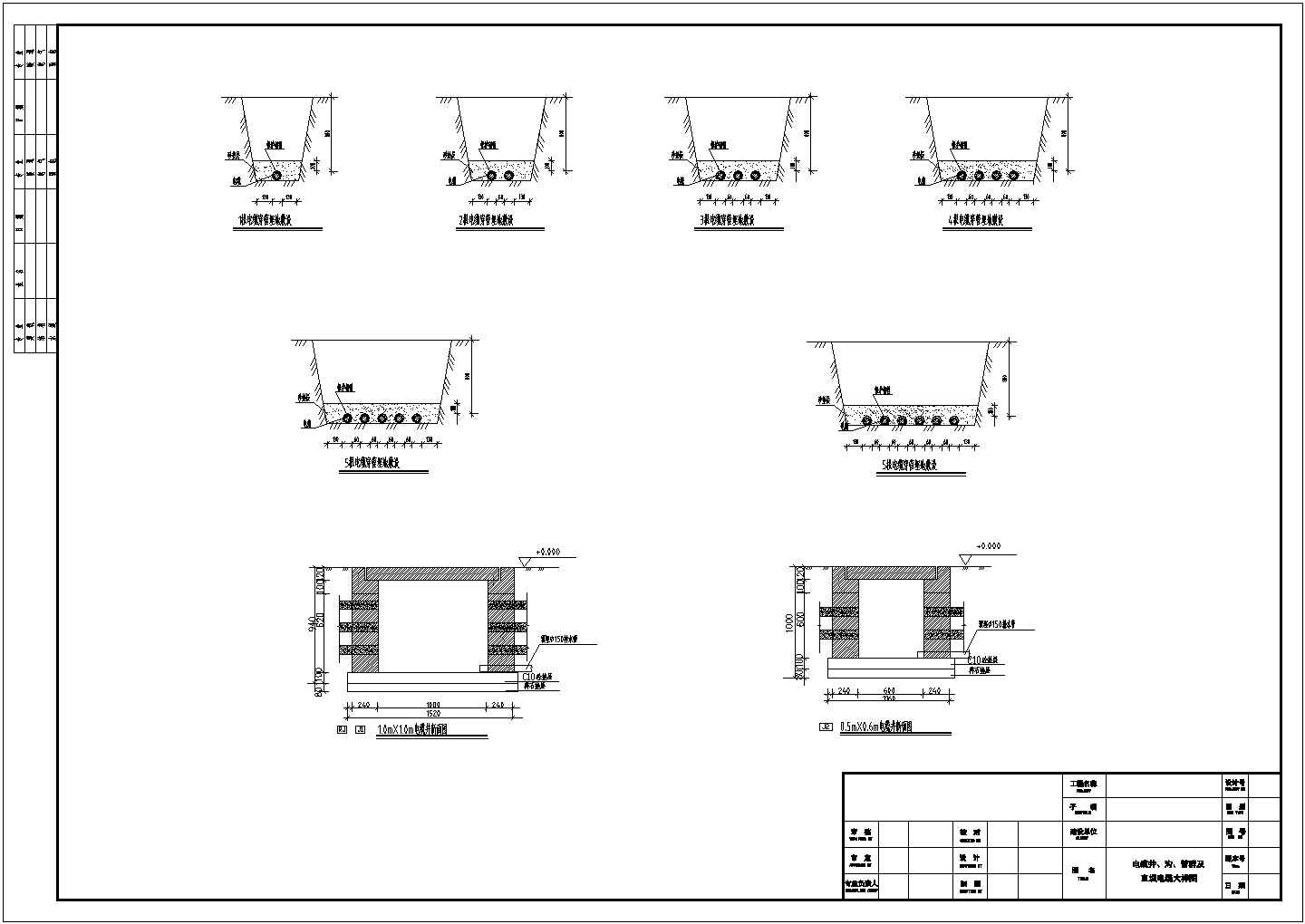 电气工程电缆沟、管安装大样图