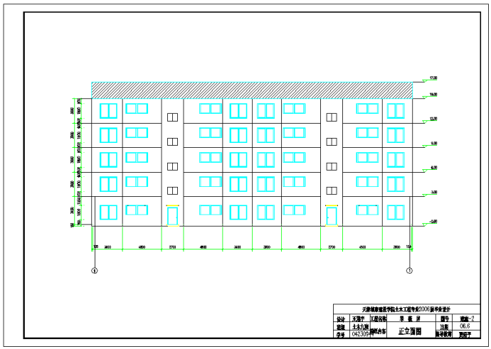 2300平米五层钢框架住宅楼毕业设计图_图1