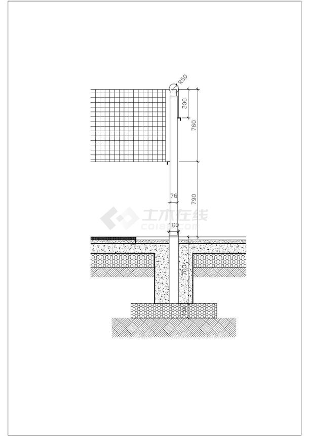 羽毛球场施工CAD平面布置参考图-图一