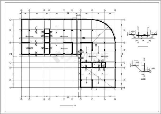 框架剪力墙商业综合楼结构施工图纸-图二