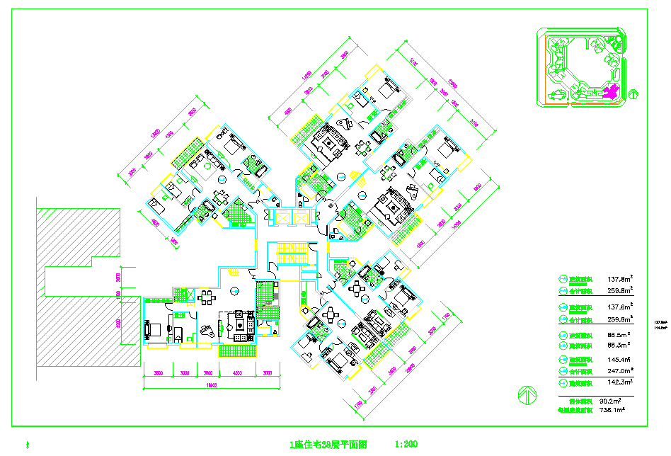 深圳市某住宅小区规划国际投标优秀方案及建筑结构水电施工图
