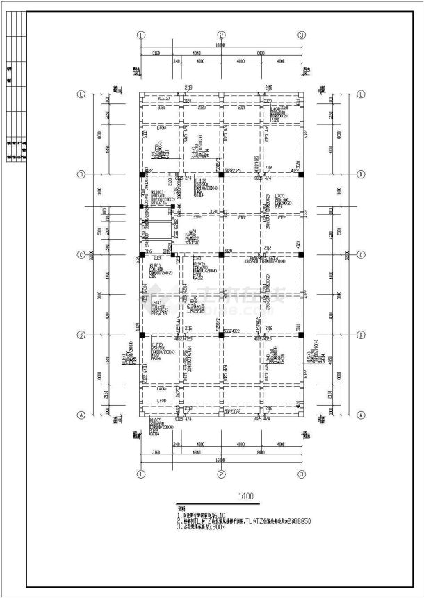 某二层厂房钢框架结构建筑施工图纸-图二