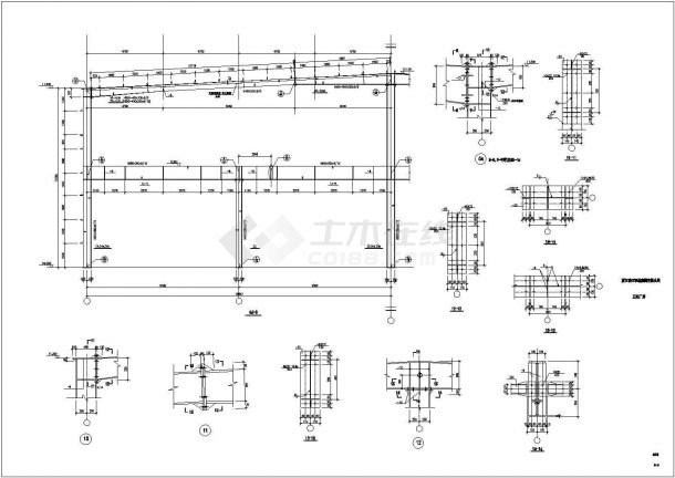 某多层钢结构厂房建筑设计图纸（CAD）-图四