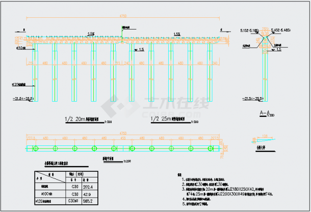 DN800管道给水工程设计施工图-图一