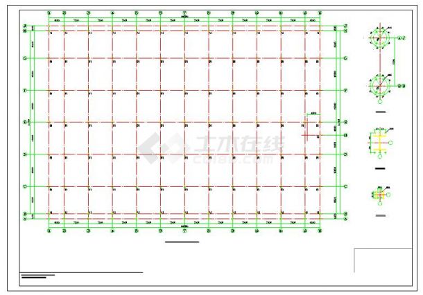 某多层钢管桁架框架结构厂房结构设计cad施工图-图二
