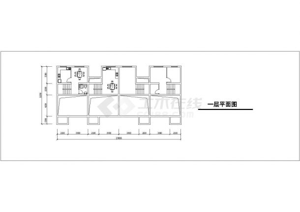 [方案]三层联排别墅户型图(201)-图一