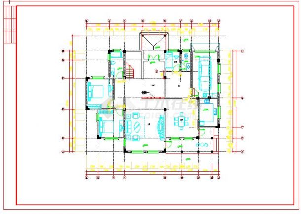 全套欧式别墅设计装修CAD施工图-图一