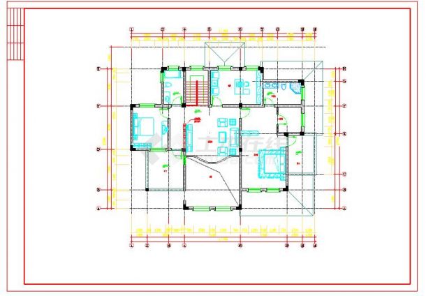 全套欧式别墅设计装修CAD施工图-图二
