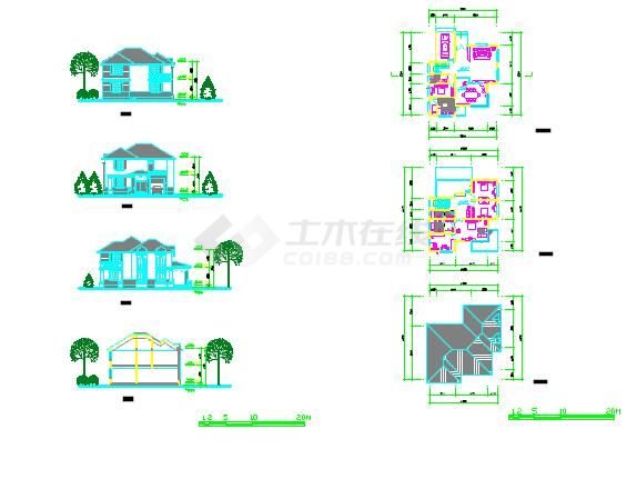 首层173平方米3层5室3厅4卫别墅设计建筑施工图-图二