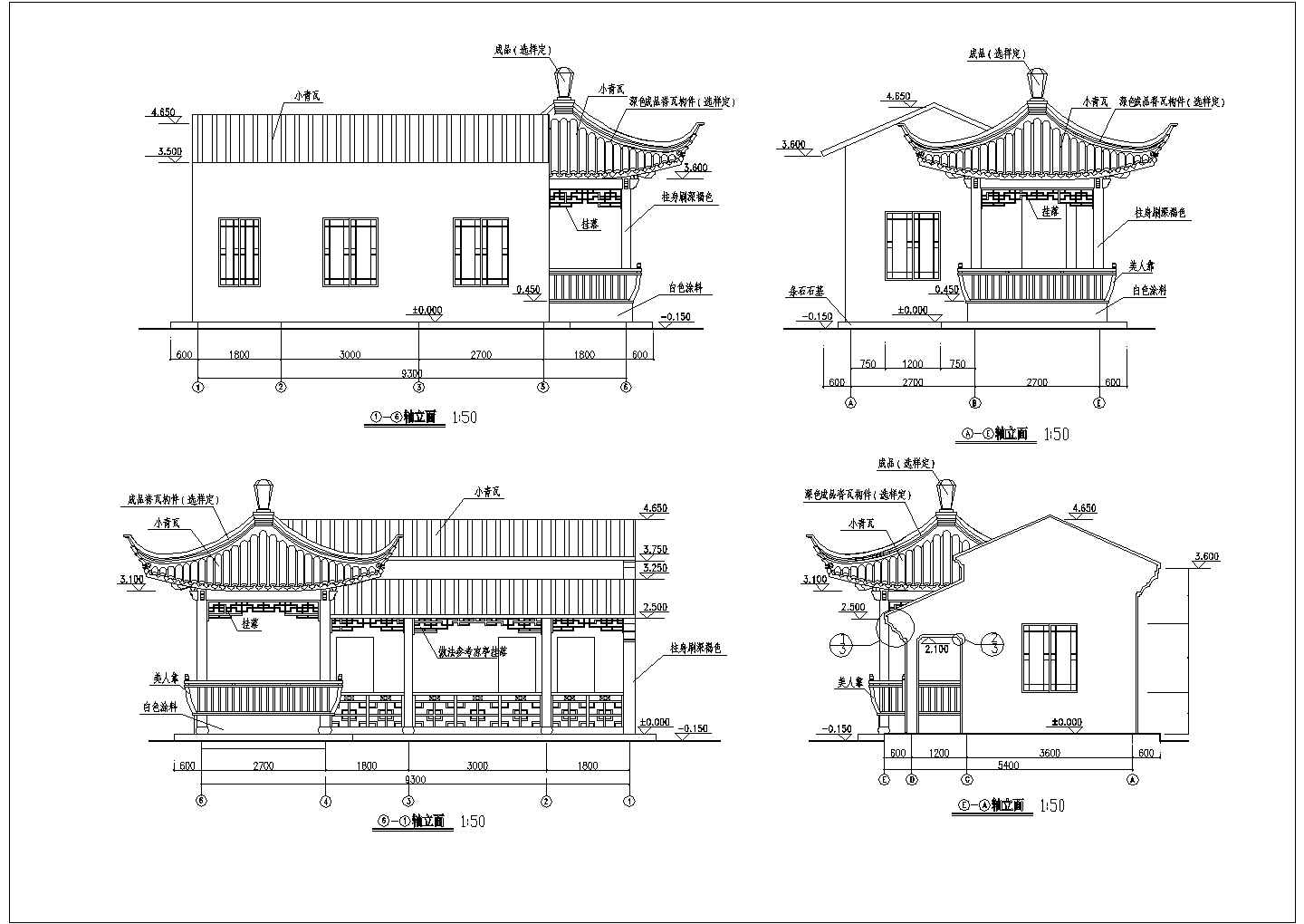 某地区的休闲亭结构cad详图