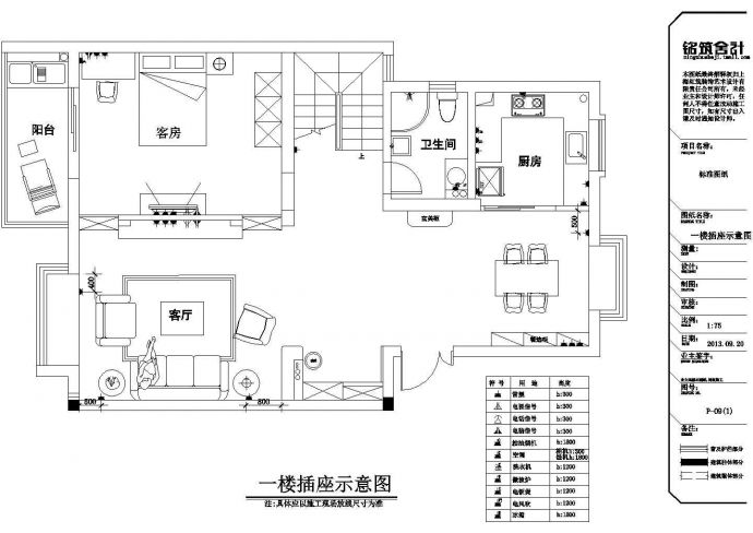 两层小别墅洋楼室内装修设计施工cad图纸_图1