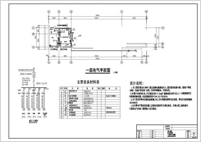 某园区工厂大门电气平面设计施工图纸_图1