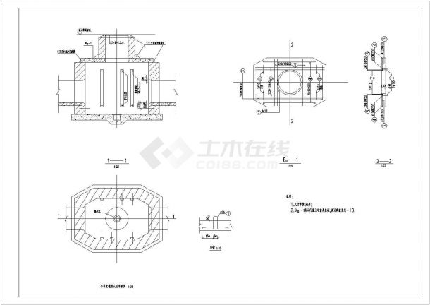 某城市交通道路电信井设计施工图纸-图一