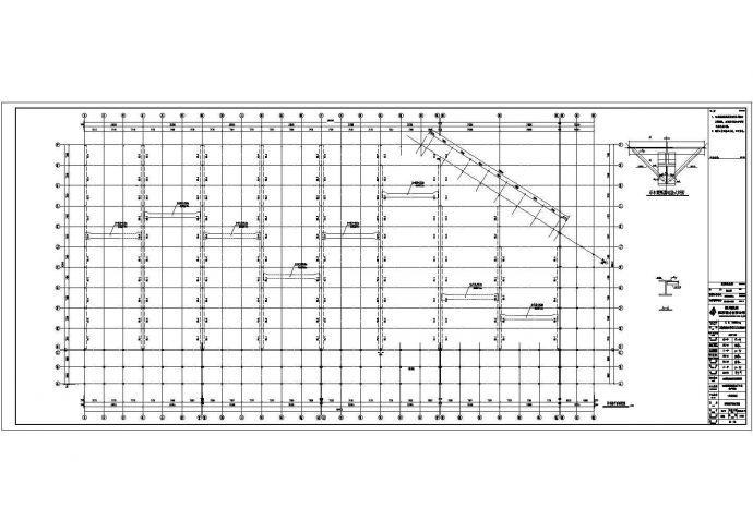某公司车间吊车梁系统建筑框架结构图纸_图1