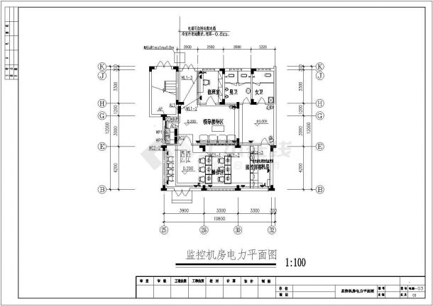 某地区事业单位监控机房电气设计施工图-图二