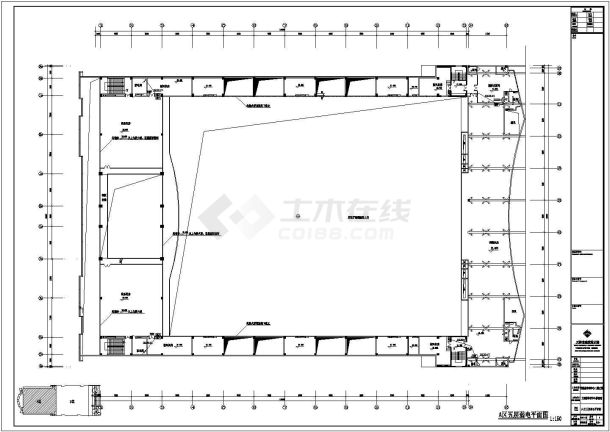 某城镇体育中心电气平面设计施工图纸-图一