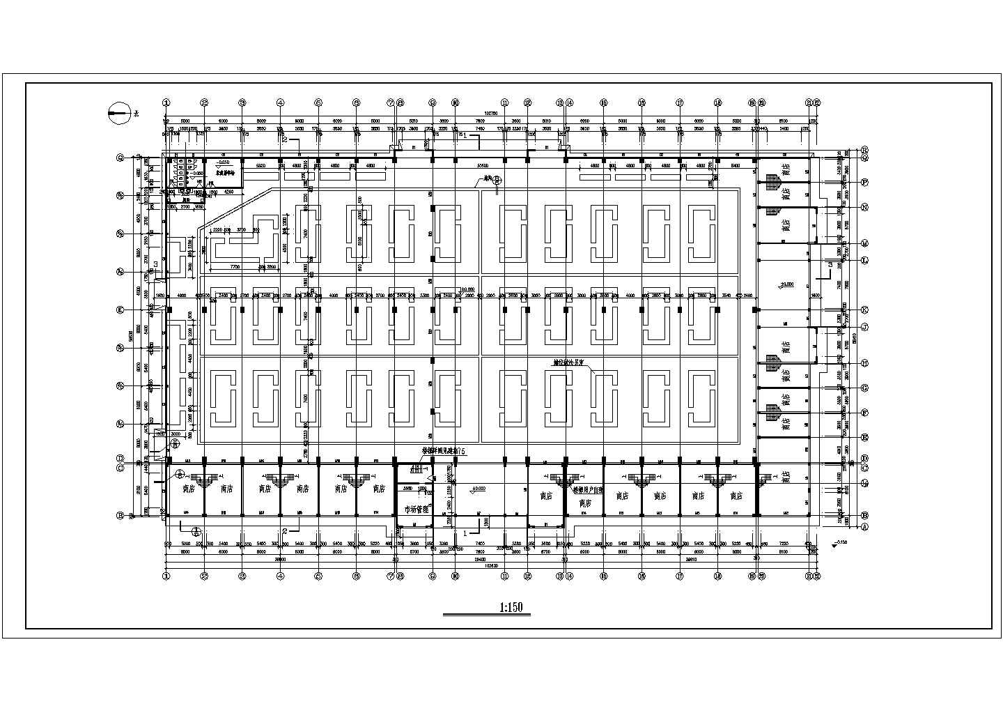 【泰州】某乡镇现代化农贸市场建筑设计施工图