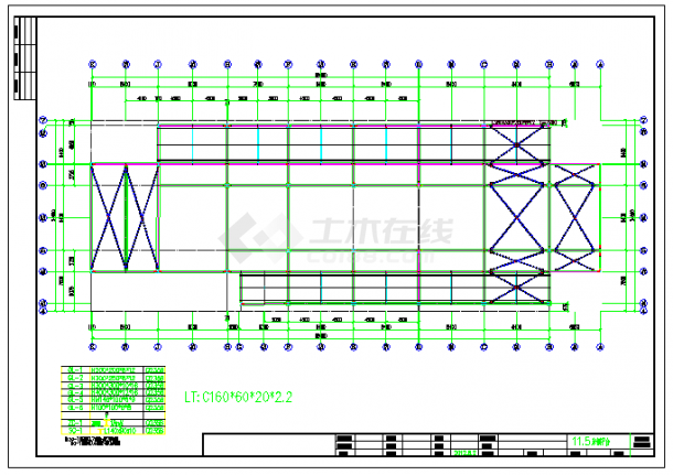 某大型钢框架四季中庭钢连廊结构设计全套cad施工图-图一