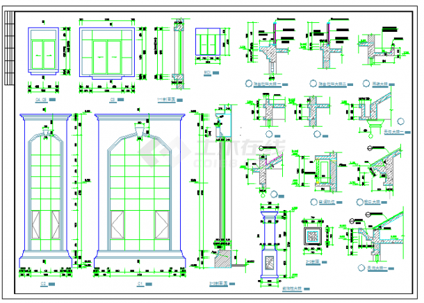 477平米三层别墅房屋设计建筑设计cad施工图（带效果图）-图二
