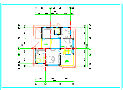 371平米二层别墅房屋设计建筑设计cad施工图（带效果图）-图二