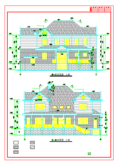 539平米二层别墅房屋设计建筑设计cad施工图（带效果图）-图一