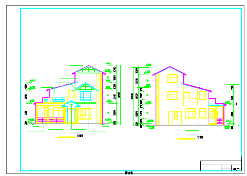 216平米三层农村别墅房屋设计建筑设计cad施工图（含效果图）-图二
