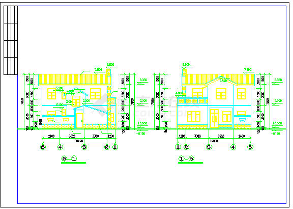 270平米二层农村别墅房屋设计建筑设计cad施工图（带效果图）-图一