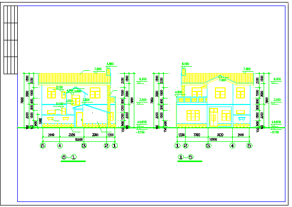 270平米二层农村别墅房屋设计建筑设计cad施工图（带效果图）_图1