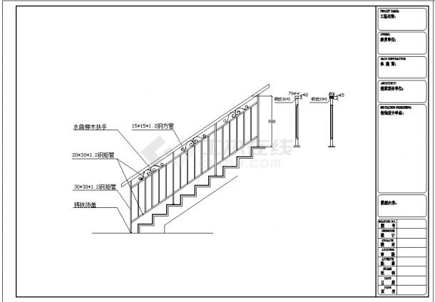 建筑楼梯间-铁艺楼梯扶手CAD图纸（16张图纸）-图一