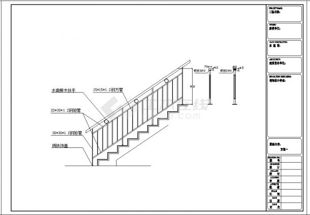 建筑楼梯间-铁艺楼梯扶手CAD图纸（16张图纸）-图二