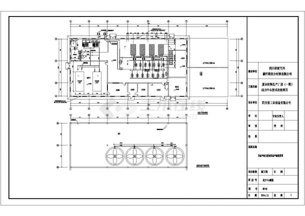 钢结构工业厂房暖通动力系统设计cad图-图一
