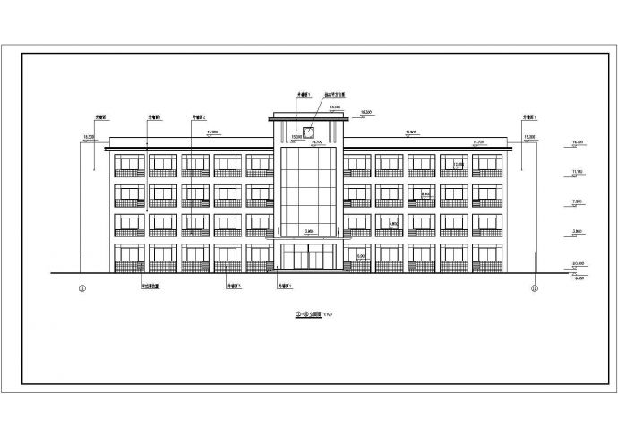 某工厂四层框架结构综合办公楼建筑CAD设计施工图_图1