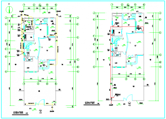 某三层别墅给排水设计详细cad施工图_图1