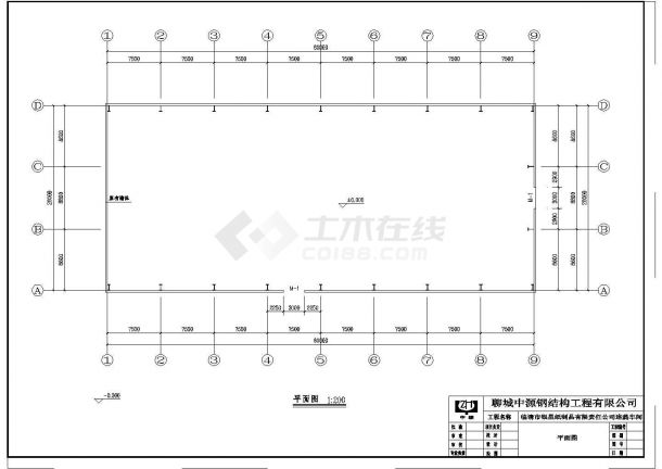 山东工厂单层轻钢结构厂房建筑结构全套设计图-图二