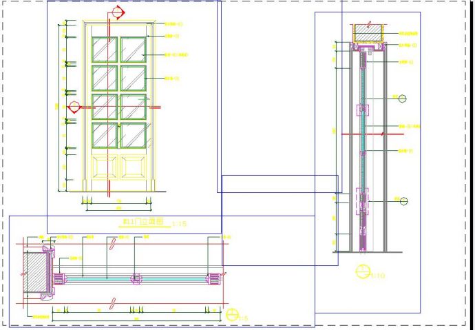 小户型法式别墅门建筑设计CAD详图_图1
