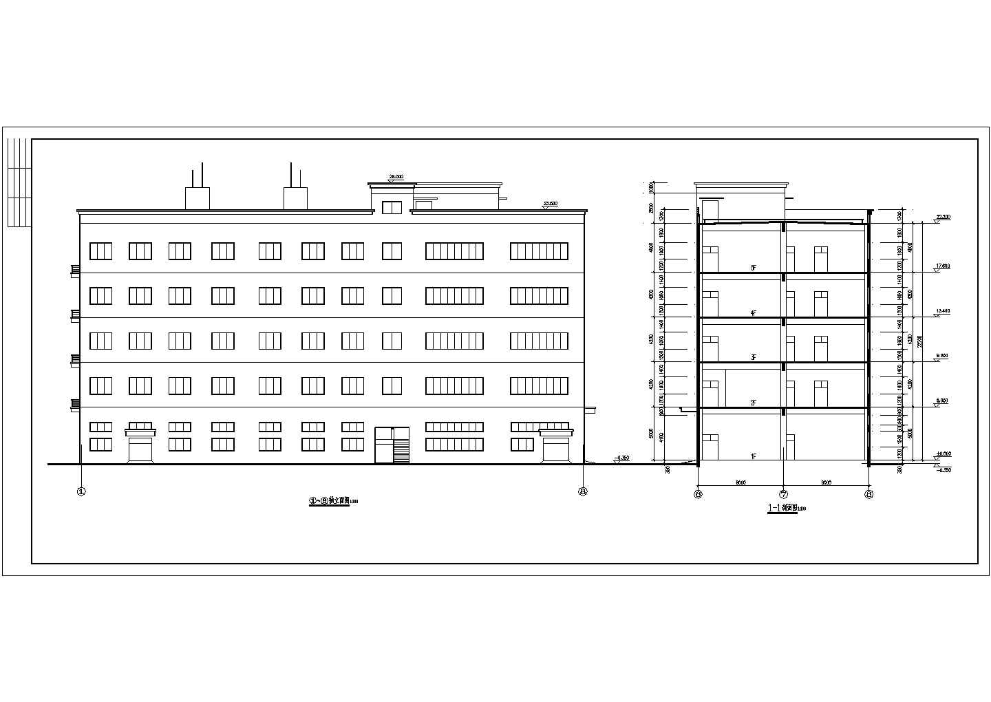 三千平米厂房生产车间、办公楼建筑设计CAD施工图