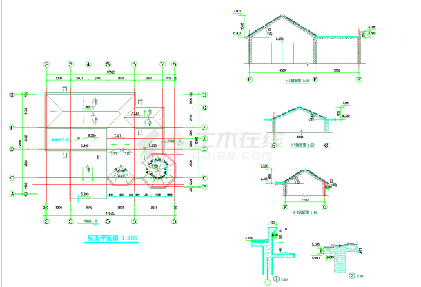 某地欧式别墅全套建筑图CAD图纸-图二