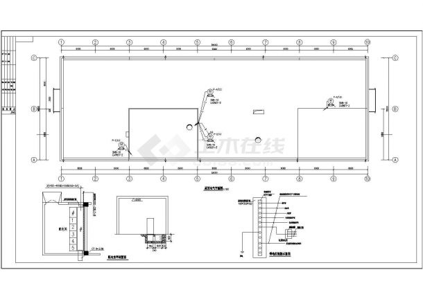 某工业厂房车间电气设计图纸（共10张）-图一