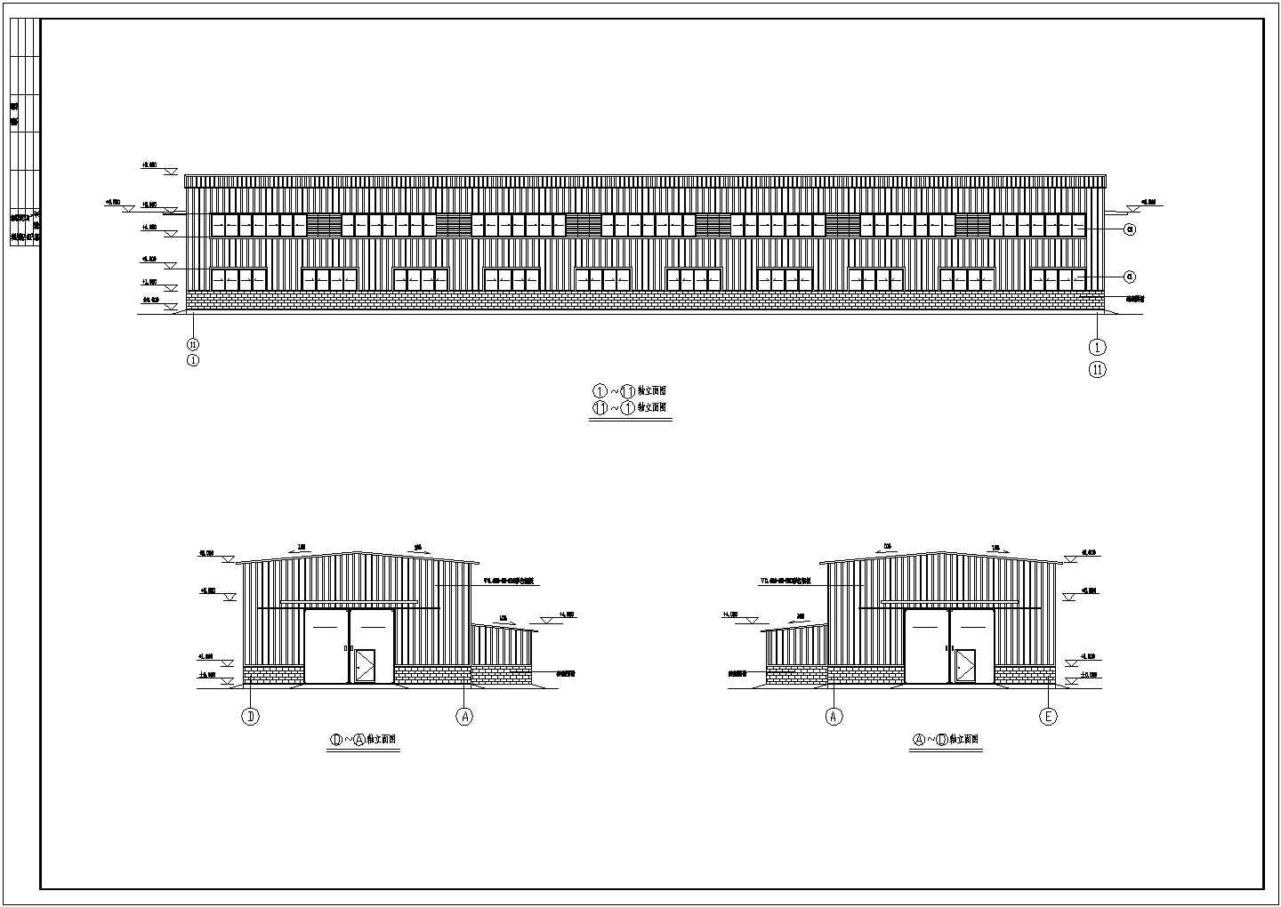 15X60米单层丙类钢结构油漆车间厂房建筑CAD设计施工图（含详细说明）