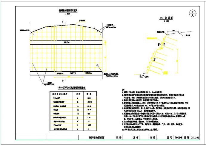 挂网锚喷混凝土标准图CAD（含工程量）_图1