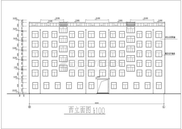 安徽3000平米底框六层商住楼建筑结构cad施工图-图二