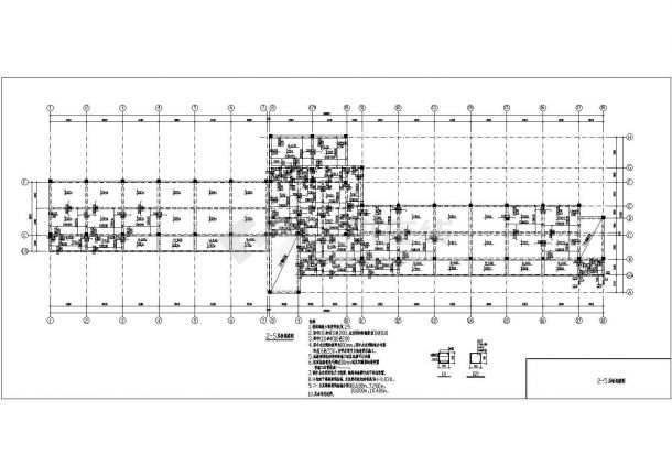 重点中学五层教学楼结构设计图（带楼梯屋面及水箱图）-图一