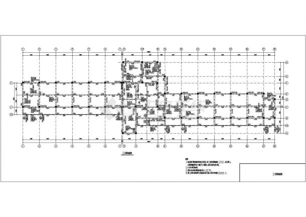 重点中学五层教学楼结构设计图（带楼梯屋面及水箱图）-图二