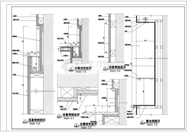 小型标准单人房立面CAD详图（共3张）-图二