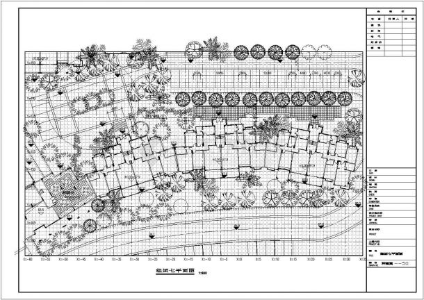 某小区组团七景观CAD基础平面布置参考图-图二